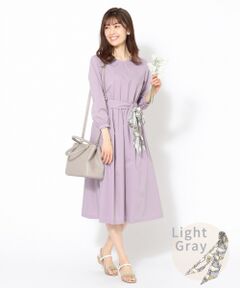 L size ONWARD(大きいサイズ) / エルサイズオンワード ミニ丈・ひざ丈ワンピース | 【WEB限定色あり】スカーフポイントベルト ワンピース