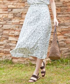 L size ONWARD(大きいサイズ) / エルサイズオンワード ミニ・ひざ丈スカート | 【洗える】ポリエステルデシン更紗プリント スカート