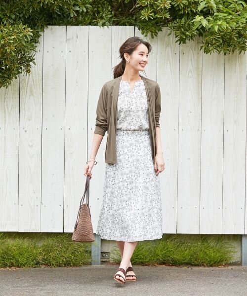 L size ONWARD(大きいサイズ) / エルサイズオンワード ミニ・ひざ丈スカート | 【洗える】ポリエステルデシン更紗プリント スカート | 詳細2