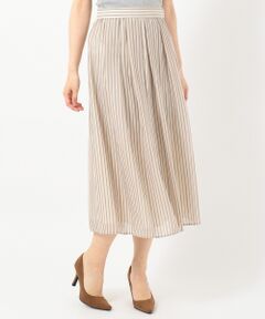 L size ONWARD(大きいサイズ) / エルサイズオンワード ミニ・ひざ丈スカート | 【洗える】ポーラーストライプ スカート