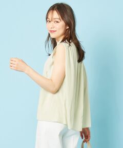 L size ONWARD(大きいサイズ) / エルサイズオンワード トップス | 【洗える】カッセンライトクロス ノースリーブ ブラウス