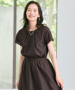 L size ONWARD(大きいサイズ) / エルサイズオンワード Tシャツ | 【洗える】シャドーチェック カットソー