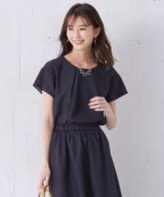 L size ONWARD(大きいサイズ) / エルサイズオンワード Tシャツ | 【洗える】シャドーチェック カットソー