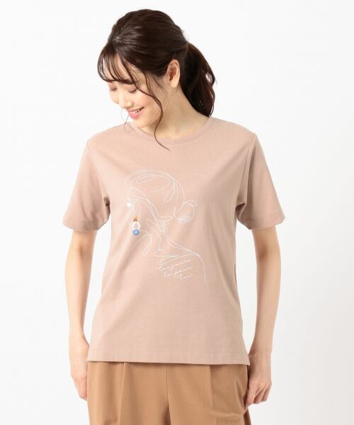 L size ONWARD(大きいサイズ) / エルサイズオンワード Tシャツ | 【ecolofriend】アートプリント Ｔシャツ レディ | 詳細5