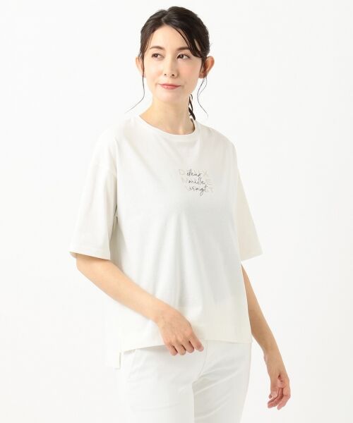 L size ONWARD(大きいサイズ) / エルサイズオンワード Tシャツ | 【ecolofriend】アートプリント Ｔシャツ ロゴ | 詳細4