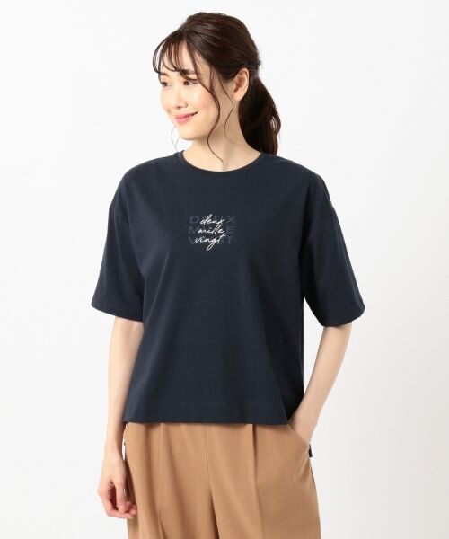 L size ONWARD(大きいサイズ) / エルサイズオンワード Tシャツ | 【ecolofriend】アートプリント Ｔシャツ ロゴ | 詳細8