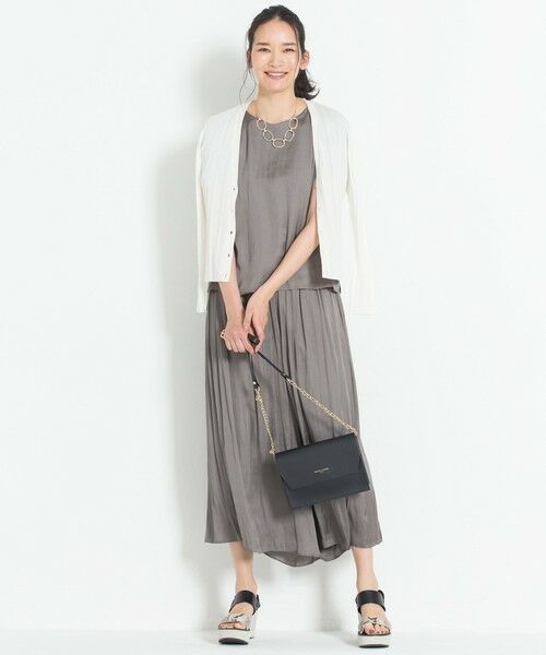 L size ONWARD(大きいサイズ) / エルサイズオンワード カットソー | 【洗える】イージーサテン 異素材コンビカットソー | 詳細6