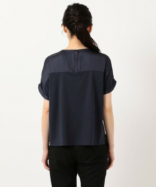 L size ONWARD(大きいサイズ) / エルサイズオンワード カットソー | 【洗える】イージーサテン 異素材コンビカットソー | 詳細10