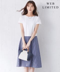 L size ONWARD(大きいサイズ) / エルサイズオンワード ミニ丈・ひざ丈ワンピース | 【WEB限定】洗えるサッカージャージー ワンピース