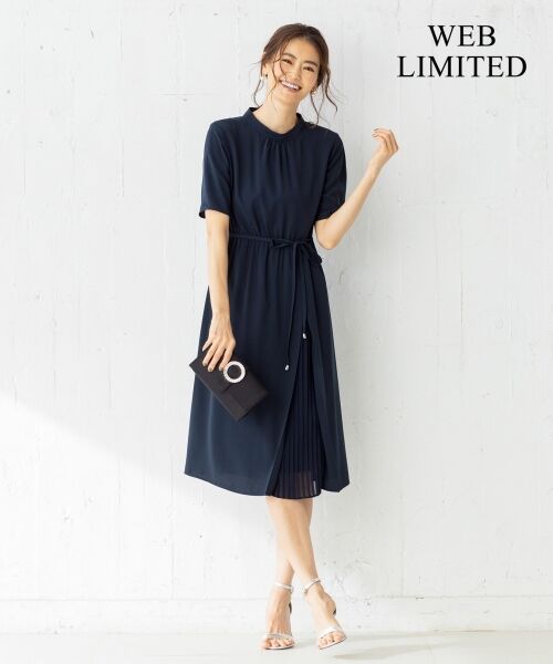 セール Web限定 サイドプリーツ ワンピース ミニ丈 ひざ丈ワンピース L Size Onward 大きいサイズ エルサイズオンワード ファッション通販 タカシマヤファッションスクエア