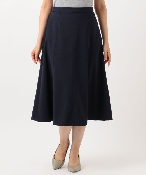 L size ONWARD(大きいサイズ) / エルサイズオンワード ミニ・ひざ丈スカート | 【洗える】ドライタッチツイルストレッチ スカート(ネイビー系)