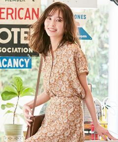 L size ONWARD(大きいサイズ) / エルサイズオンワード トップス | 【洗える】LIBERTY Tiger Lily フリルカラーブラウス