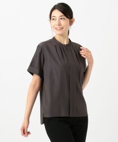 L size ONWARD(大きいサイズ) / エルサイズオンワード トップス | 【洗える】アセテートVisストライプ ブラウス