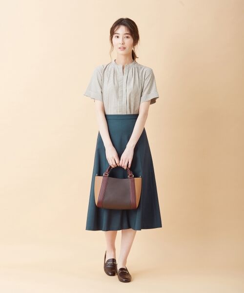 L size ONWARD(大きいサイズ) / エルサイズオンワード トップス | 【洗える】アセテートVisストライプ ブラウス | 詳細1