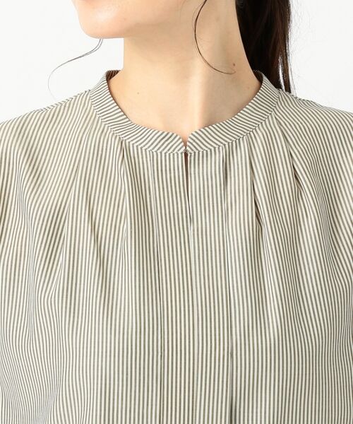 L size ONWARD(大きいサイズ) / エルサイズオンワード トップス | 【洗える】アセテートVisストライプ ブラウス | 詳細5