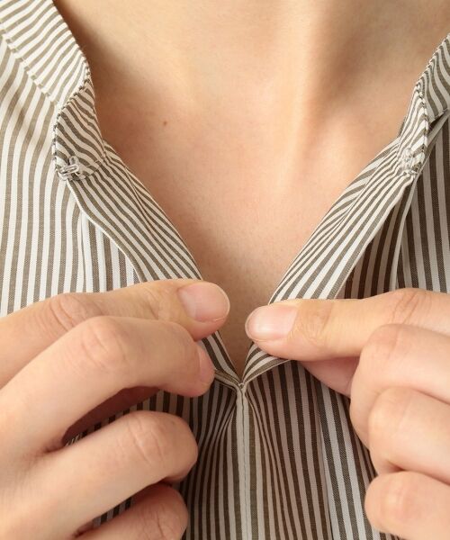 L size ONWARD(大きいサイズ) / エルサイズオンワード トップス | 【洗える】アセテートVisストライプ ブラウス | 詳細8