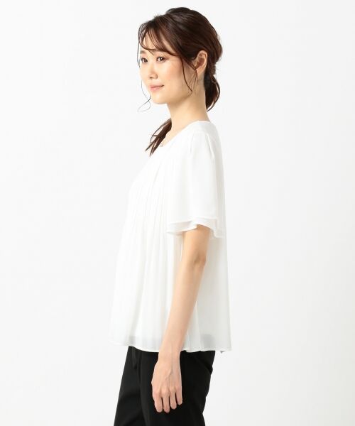 L size ONWARD(大きいサイズ) / エルサイズオンワード Tシャツ | 【洗える】CHIFFON PLEATS ブラウス[WEB限定] | 詳細2