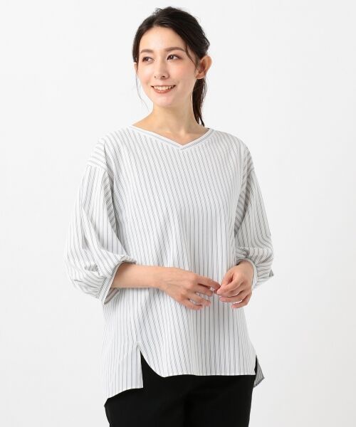 L size ONWARD(大きいサイズ) / エルサイズオンワード Tシャツ | 【接触冷感】NEW TWIST PLAIN JESEY ボリュームスリーブ カットソー | 詳細3