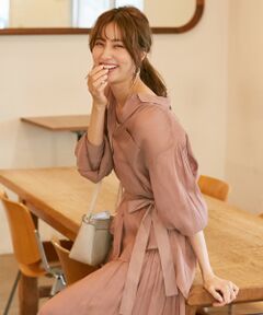 L size ONWARD(大きいサイズ) / エルサイズオンワード トップス | 【洗える】シアーライトクロス ブラウス