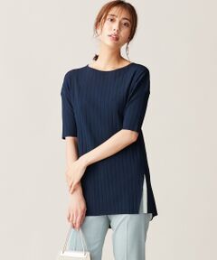 Blocking Wide Rib スリットニット