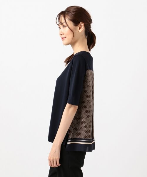 L size ONWARD(大きいサイズ) / エルサイズオンワード ニット・セーター | 【洗える】レーヨンストレッチ 前後切替半袖 ニット | 詳細6