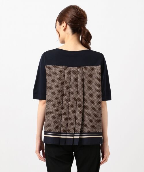 L size ONWARD(大きいサイズ) / エルサイズオンワード ニット・セーター | 【洗える】レーヨンストレッチ 前後切替半袖 ニット | 詳細7