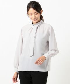 L size ONWARD(大きいサイズ) / エルサイズオンワード トップス | 【洗える】DE FAILLE ボウタイブラウス