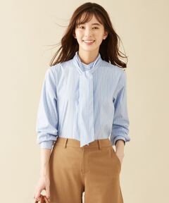 L size ONWARD(大きいサイズ) / エルサイズオンワード トップス | 【伸縮性素材】SOMELOS JOYCE バンドカラー ブラウス