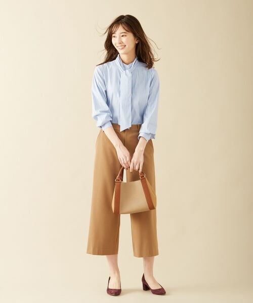 L size ONWARD(大きいサイズ) / エルサイズオンワード トップス | 【伸縮性素材】SOMELOS JOYCE バンドカラー ブラウス | 詳細4