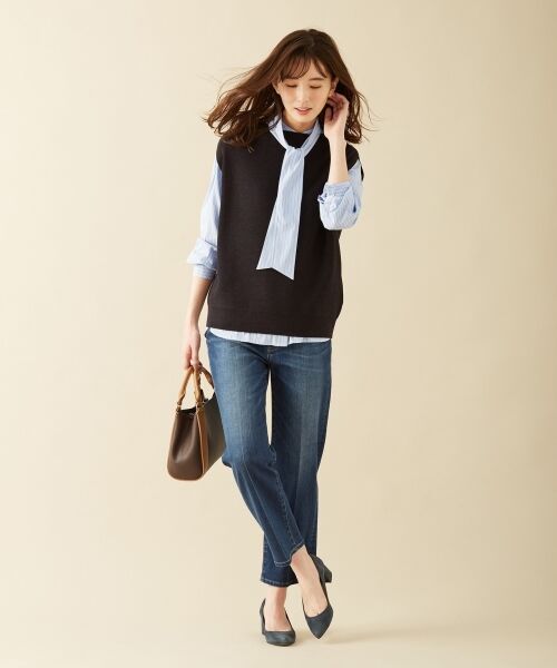 L size ONWARD(大きいサイズ) / エルサイズオンワード トップス | 【伸縮性素材】SOMELOS JOYCE バンドカラー ブラウス | 詳細6
