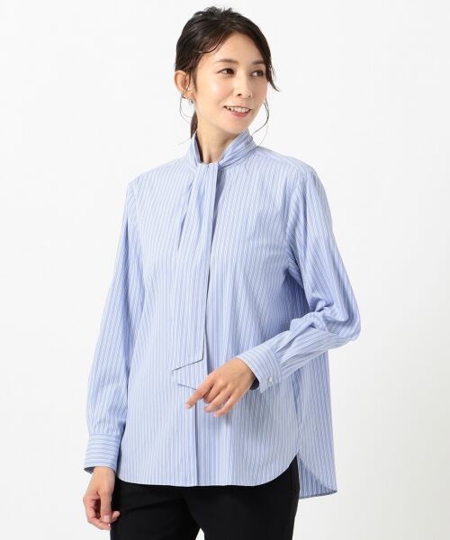 L size ONWARD(大きいサイズ) / エルサイズオンワード トップス | 【伸縮性素材】SOMELOS JOYCE バンドカラー ブラウス | 詳細7