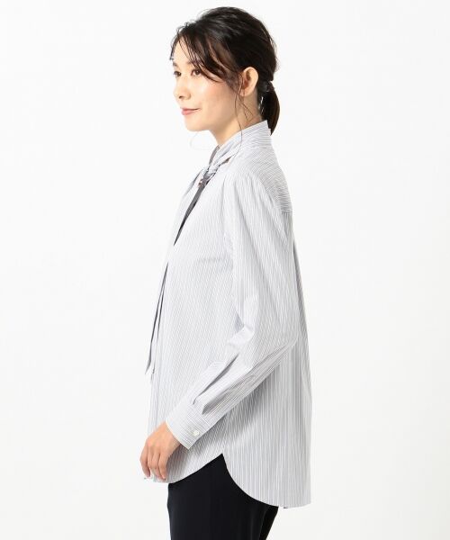 L size ONWARD(大きいサイズ) / エルサイズオンワード トップス | 【伸縮性素材】SOMELOS JOYCE バンドカラー ブラウス | 詳細12