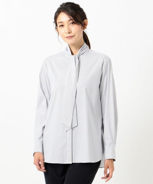 L size ONWARD(大きいサイズ) / エルサイズオンワード トップス | 【伸縮性素材】SOMELOS JOYCE バンドカラー ブラウス | 詳細11