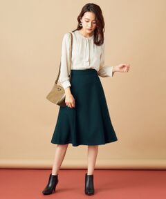 L size ONWARD(大きいサイズ) / エルサイズオンワード トップス | 【洗える】パウダリーサテン ボウブラウス