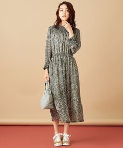 L size ONWARD(大きいサイズ) / エルサイズオンワード ミニ丈・ひざ丈ワンピース | エトワールフルールプリント ワンピース