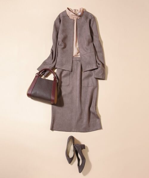 L size ONWARD(大きいサイズ) / エルサイズオンワード ミニ・ひざ丈スカート | 【洗える】ウェードダンボール スカート | 詳細6