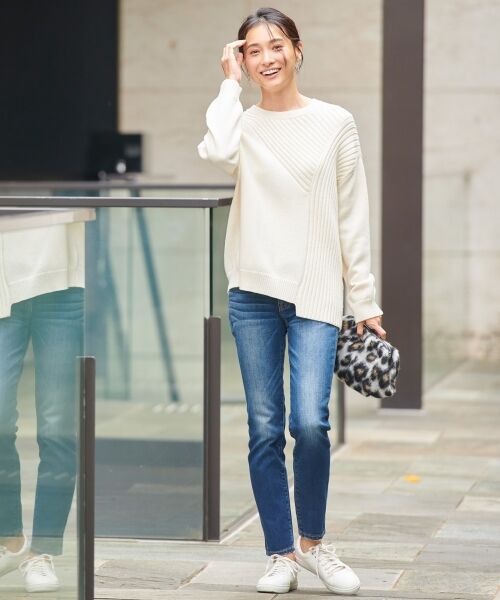 L size ONWARD(大きいサイズ) / エルサイズオンワード ニット・セーター | 【洗える】BlockingWool プルオーバーニット | 詳細1