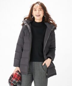 L size ONWARD(大きいサイズ) / エルサイズオンワード ダウンジャケット・ベスト | 【フード取り外し可】ブラッシュドマルチポリ ダウンコート