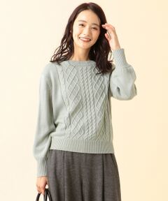 L size ONWARD(大きいサイズ) / エルサイズオンワード ニット・セーター | 【洗える】ライトケーブル ニット