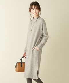 L size ONWARD(大きいサイズ) / エルサイズオンワード ロング・マキシ丈ワンピース | 【洗える】ウールネップ ニット ワンピース