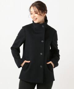 L size ONWARD(大きいサイズ) / エルサイズオンワード その他アウター | スーパー110Sショートビーバー スタンドコート