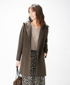 L size ONWARD(大きいサイズ) / エルサイズオンワード その他アウター | アンゴラビーバー フーデッドコート