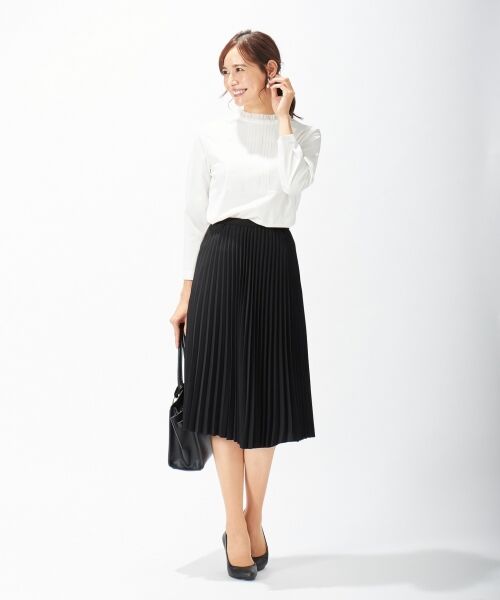 L size ONWARD(大きいサイズ) / エルサイズオンワード ミニ・ひざ丈スカート | ノルディス2WAYジョーゼット スカート | 詳細1