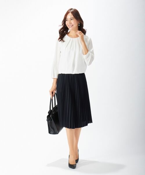 L size ONWARD(大きいサイズ) / エルサイズオンワード ミニ・ひざ丈スカート | ノルディス2WAYジョーゼット スカート | 詳細3