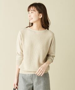 【WEB限定色あり】洗える ラメニット クルーネック