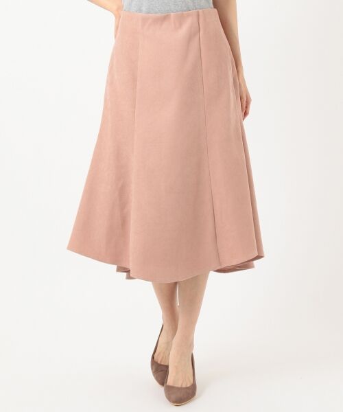 L size ONWARD(大きいサイズ) / エルサイズオンワード ミニ・ひざ丈スカート | 【洗える】マーメイドスエード調 スカート | 詳細5