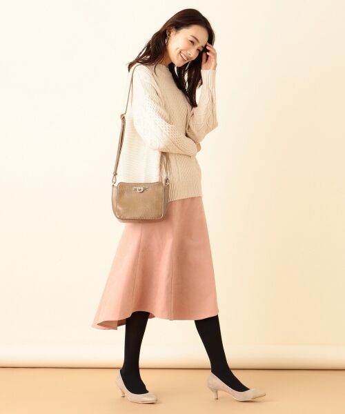 L size ONWARD(大きいサイズ) / エルサイズオンワード ミニ・ひざ丈スカート | 【洗える】マーメイドスエード調 スカート | 詳細2