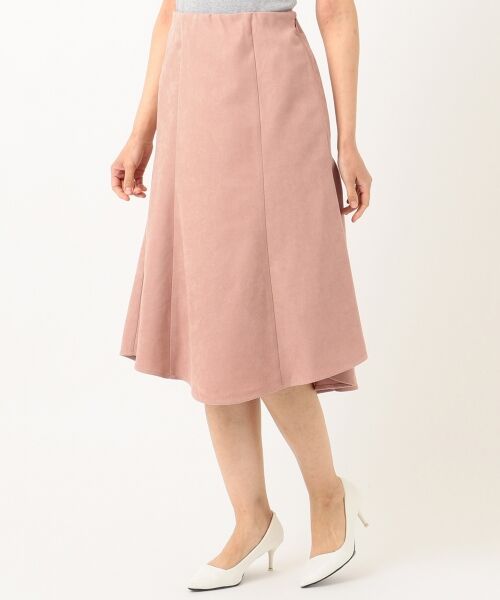 L size ONWARD(大きいサイズ) / エルサイズオンワード ミニ・ひざ丈スカート | 【洗える】マーメイドスエード調 スカート | 詳細6