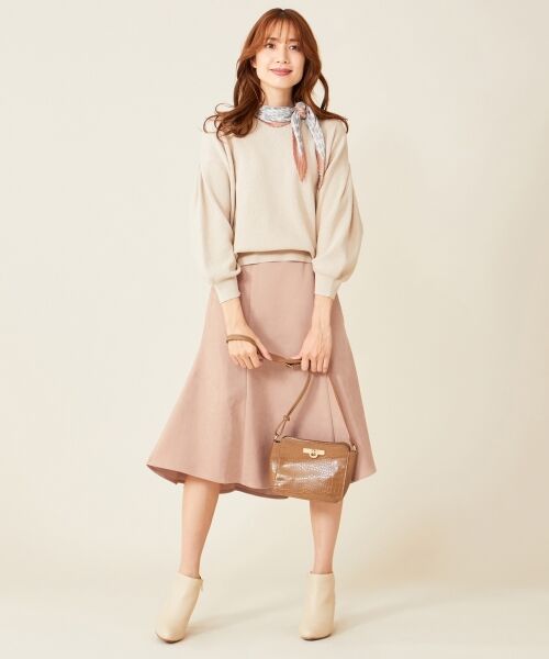 L size ONWARD(大きいサイズ) / エルサイズオンワード ミニ・ひざ丈スカート | 【洗える】マーメイドスエード調 スカート | 詳細4