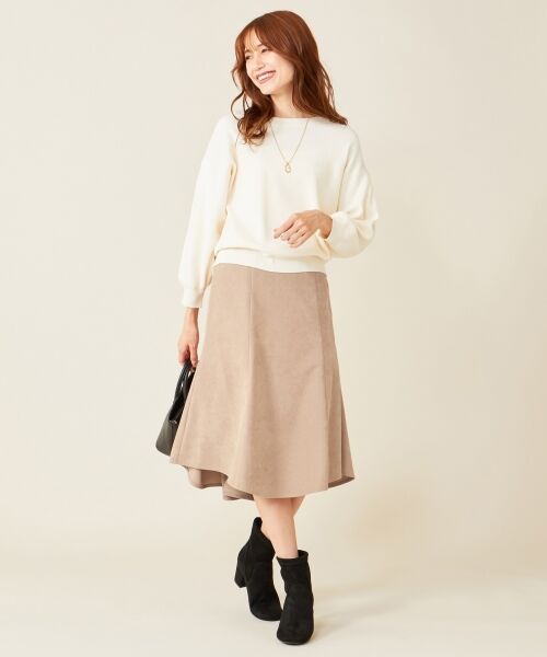 L size ONWARD(大きいサイズ) / エルサイズオンワード ミニ・ひざ丈スカート | 【洗える】マーメイドスエード調 スカート | 詳細8